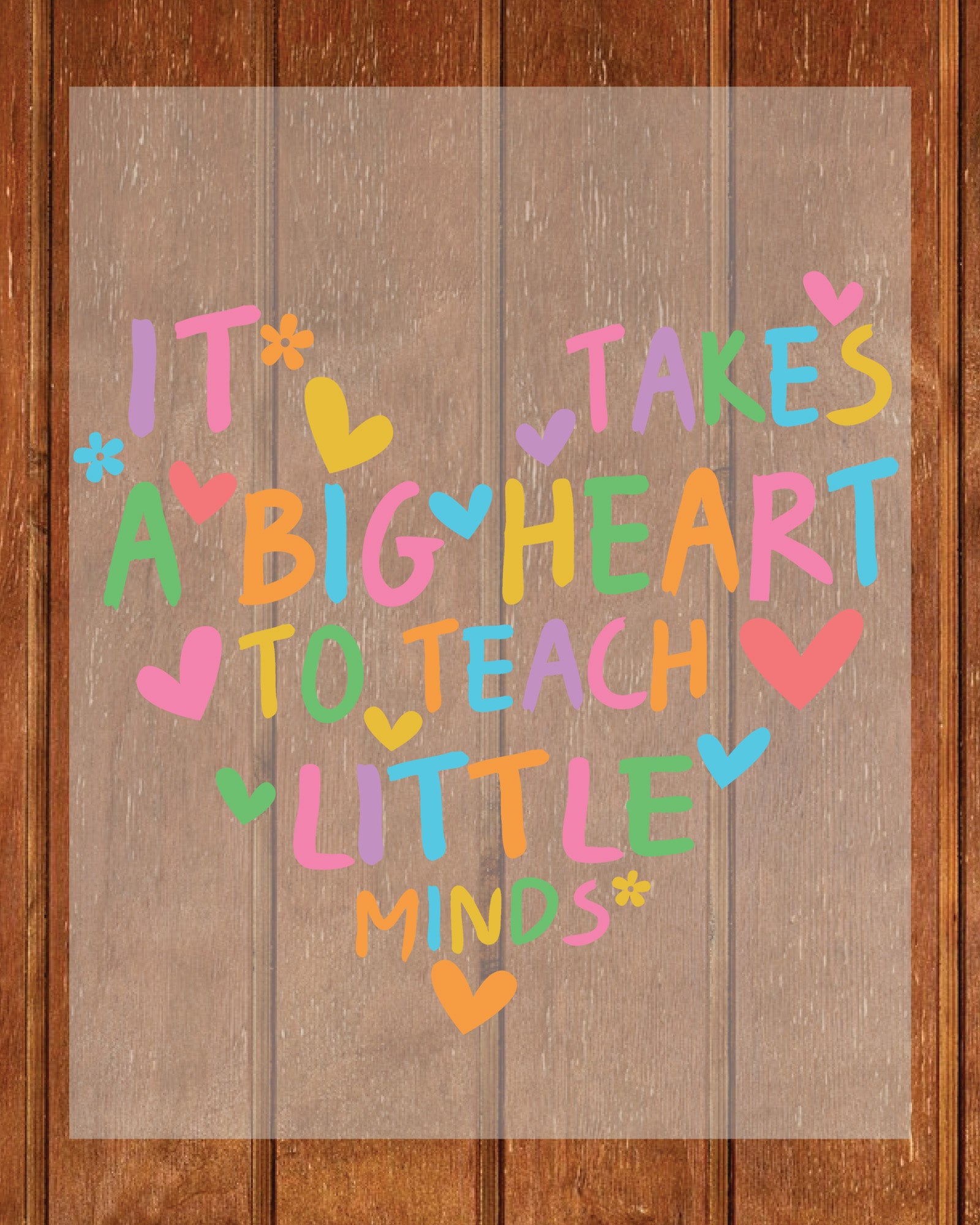 Teacher Heart Teach Little Minds DTF Transfer