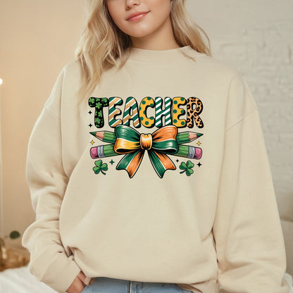 Teacher St. Patricks Day DTF Transfer Ready to Press