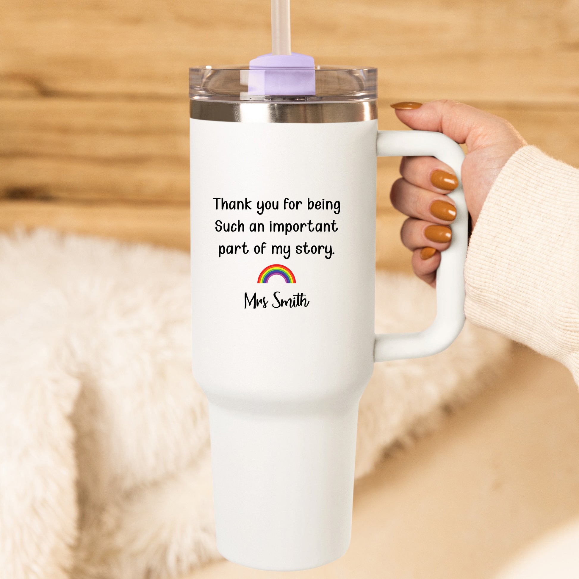 Teacher Thank You Mug, Part of My Story Rainbow Mug Custom Tumbler