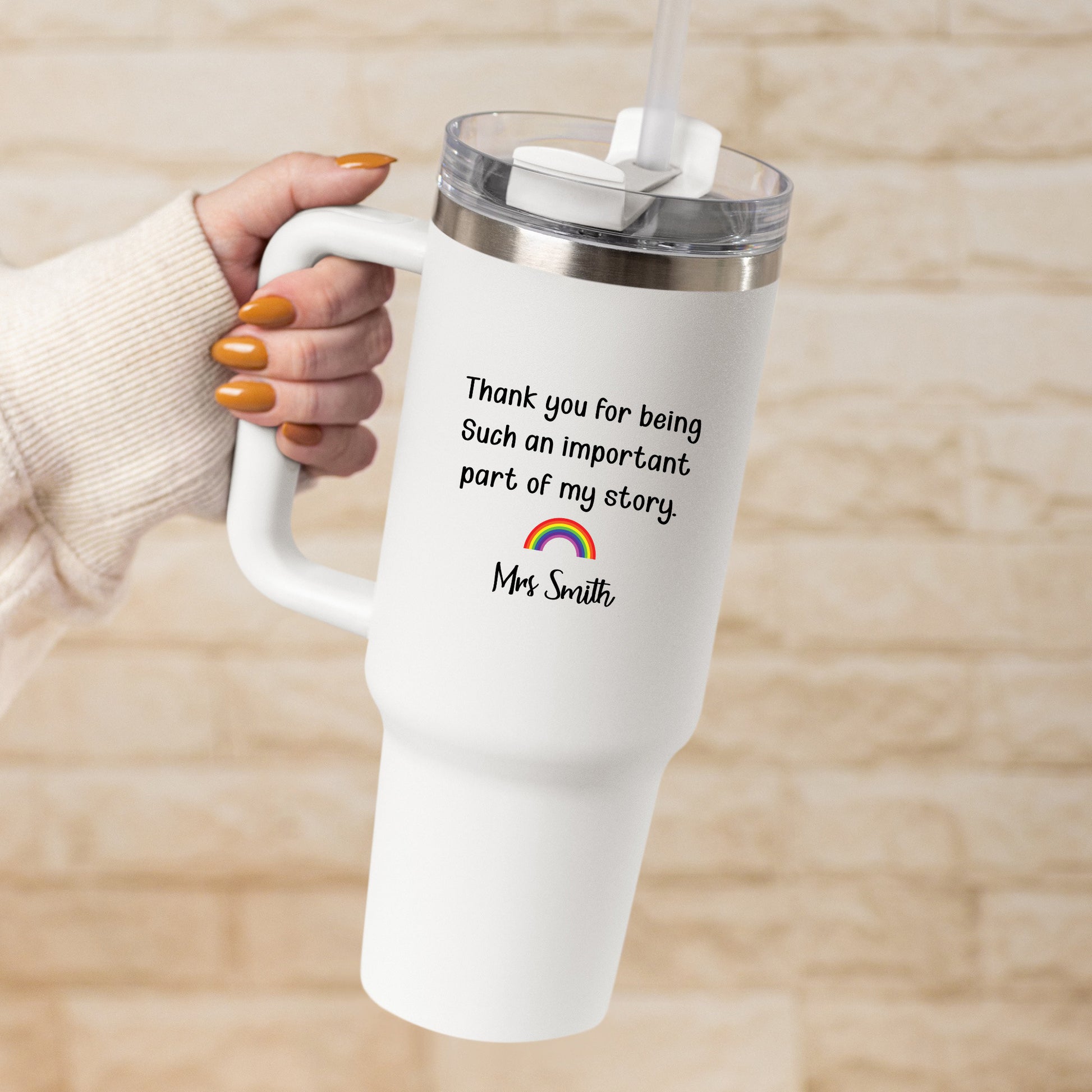 Teacher Thank You Mug, Part of My Story Rainbow Mug Custom Tumbler