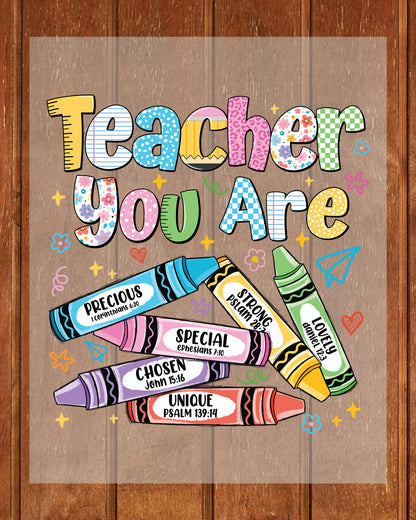 Teacher You Are Faith Crayon Clipart DTF Transfer