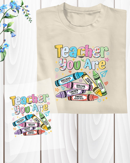 Teacher You Are Faith Crayon Clipart DTF Transfer