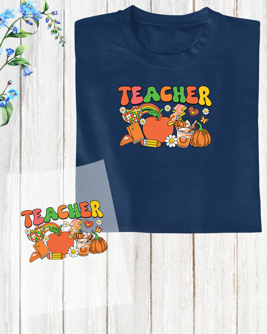 Teacher Pumpkin DTF Transfer Film
