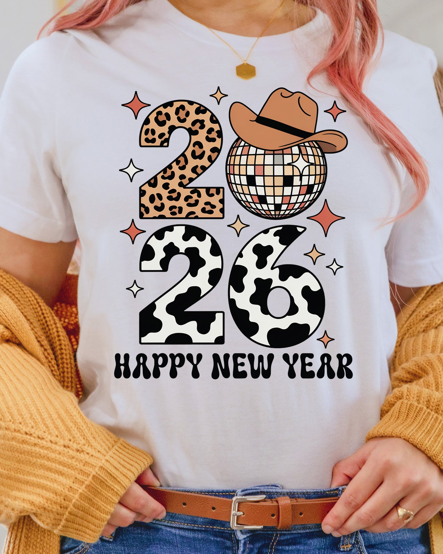 Funny New Years 2026 DTF Transfer, Ready to Press Heat Transfer for Shirts, Fun Festive New Year 2026 Design, UV Sticker