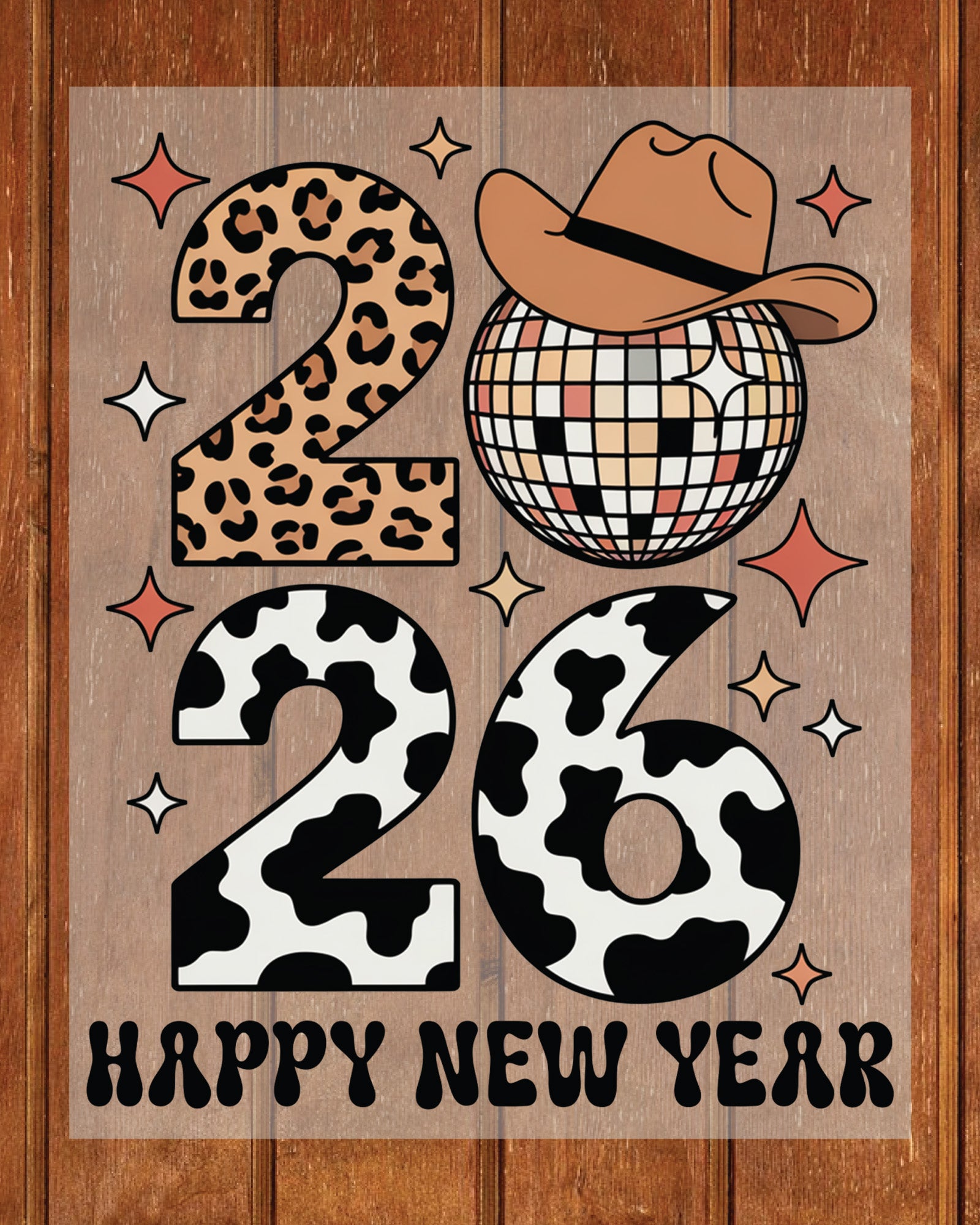 Funny New Years 2026 DTF Transfer, Ready to Press Heat Transfer for Shirts, Fun Festive New Year 2026 Design, UV Sticker