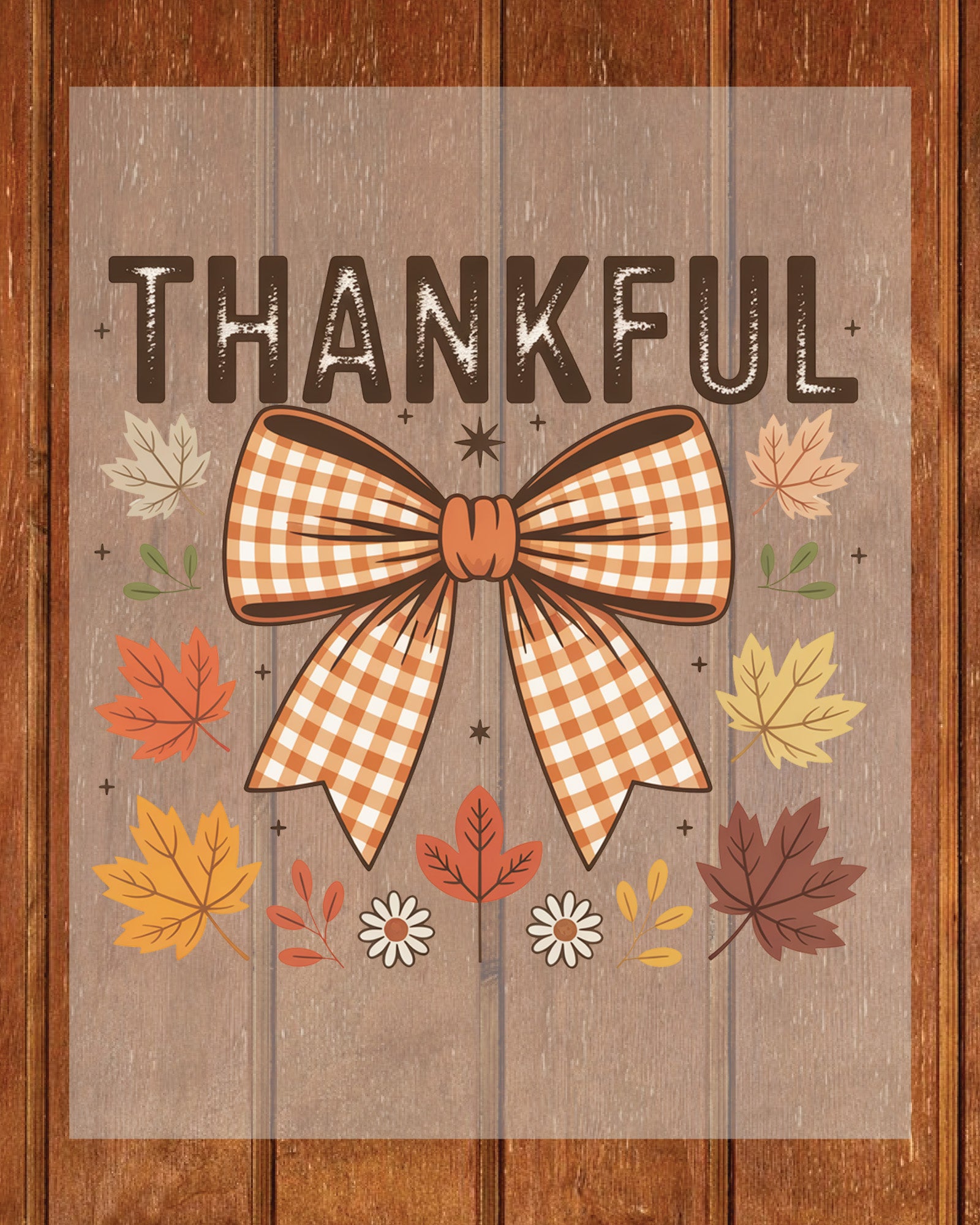 Thankful Fall Pumpkin Bow DTF Transfer