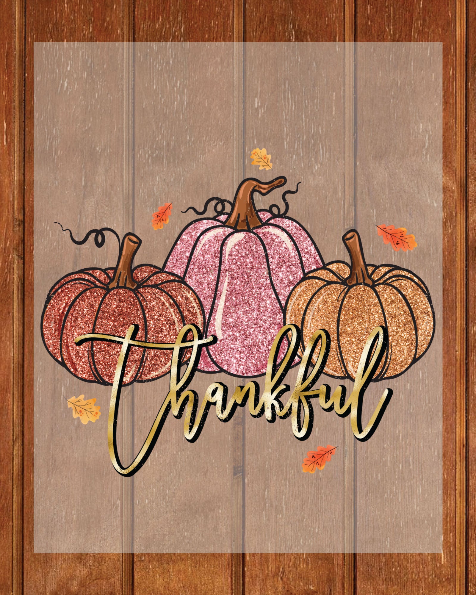 Thankful Glitter DTF Transfer Ready to Press