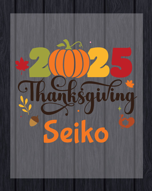 Thanksgiving Family Name DTF Transfer