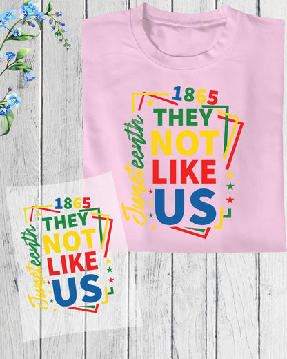 They Not Like Us Juneteenth Heat Transfer for Shirts