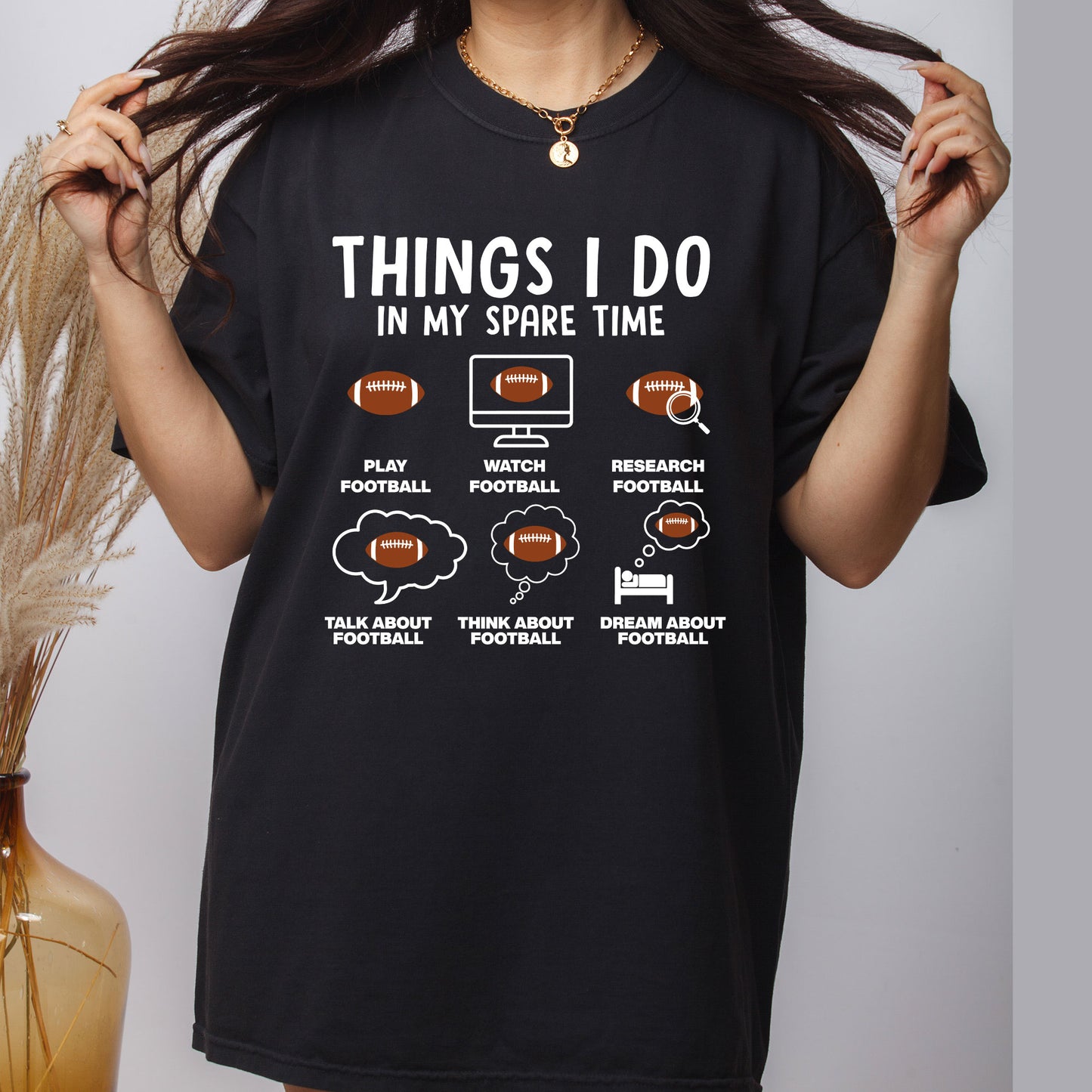 Things I Do In My Spare Time Football DTF Transfer Ready to Press, Football Player Heat Transfer For Shirt, Sports UV Sticker Prints