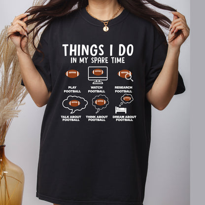 Things I Do In My Spare Time Football DTF Transfer Ready to Press, Football Player Heat Transfer For Shirt, Sports UV Sticker Prints