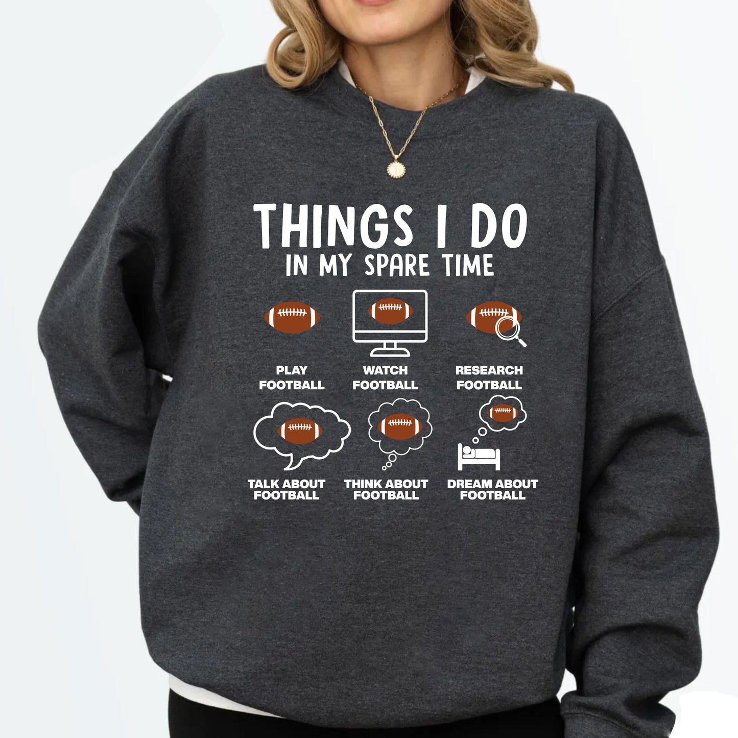 Things I Do In My Spare Time Football DTF Transfer Ready to Press, Football Player Heat Transfer For Shirt, Sports UV Sticker Prints