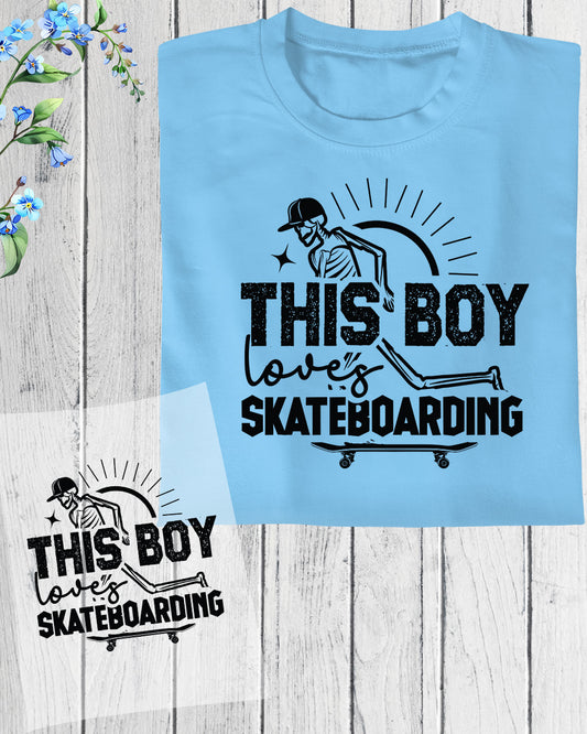 This Boy Loves Skateboarding DTF Transfer Film