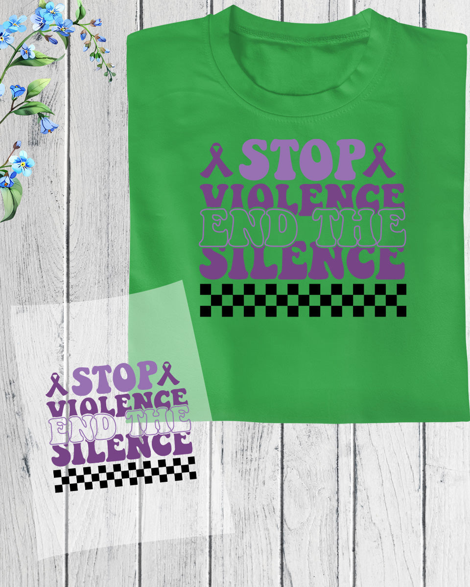 Stop Violence End The Silence DTF Transfer Film