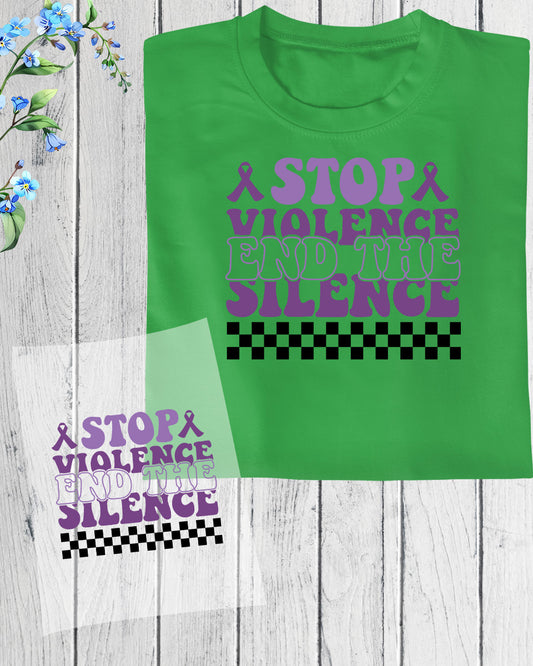 Stop Violence End The Silence DTF Transfer Film