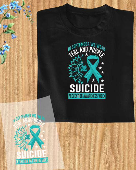 In September We Wear Teal and Purple DTF Transfer Film