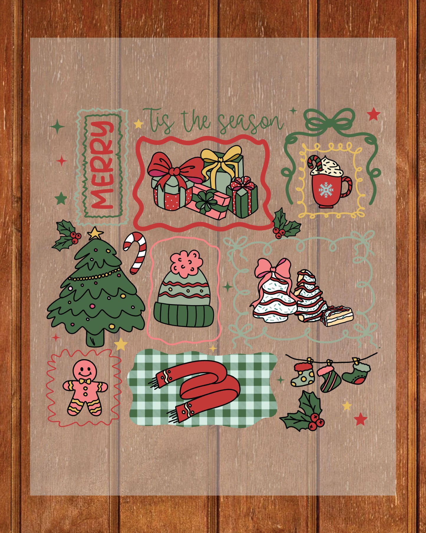 Tis The Season Christmas Ready to Press Sheet Heat Transfer