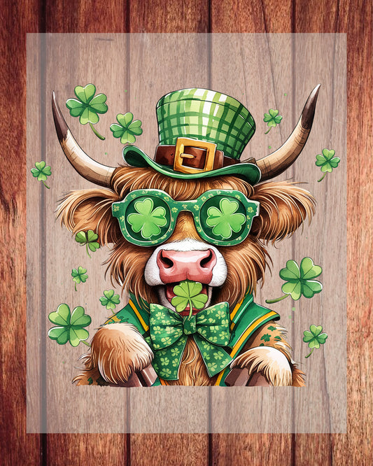 Funny St Patrick's Day Cow DTF Transfer Film