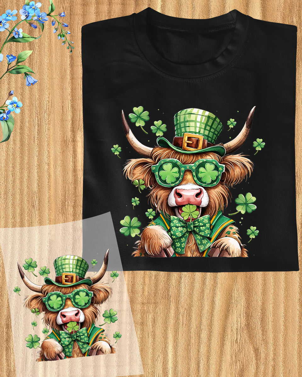 Funny St Patrick's Day Cow DTF Transfer Film