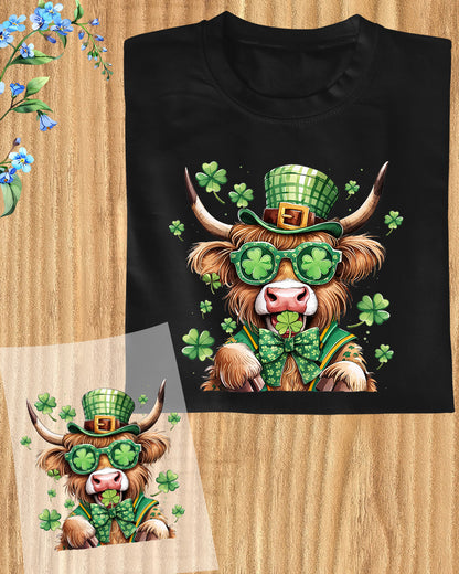 Funny St Patrick's Day Cow DTF Transfer Film
