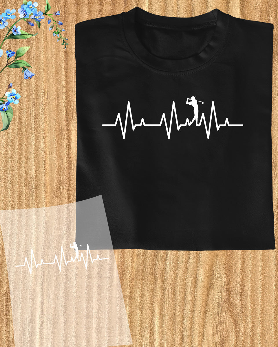 Golf Player heart Gift DTF Transfer Film