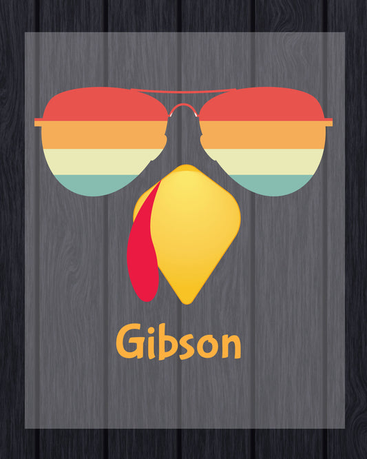 Turkey Face Custom Name DTF Transfer