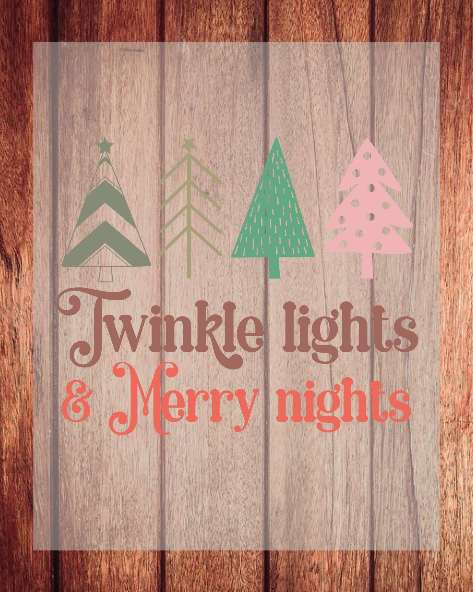 Twinkle Lights and Merry Nights DTF Transfer Film