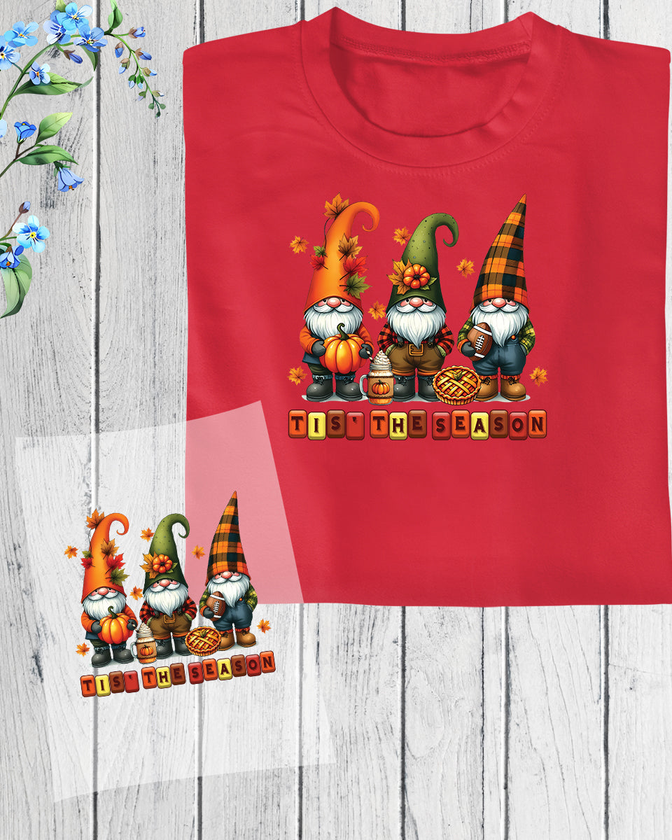 Cute Fall Gnome Tis The Season DTF Transfer Film