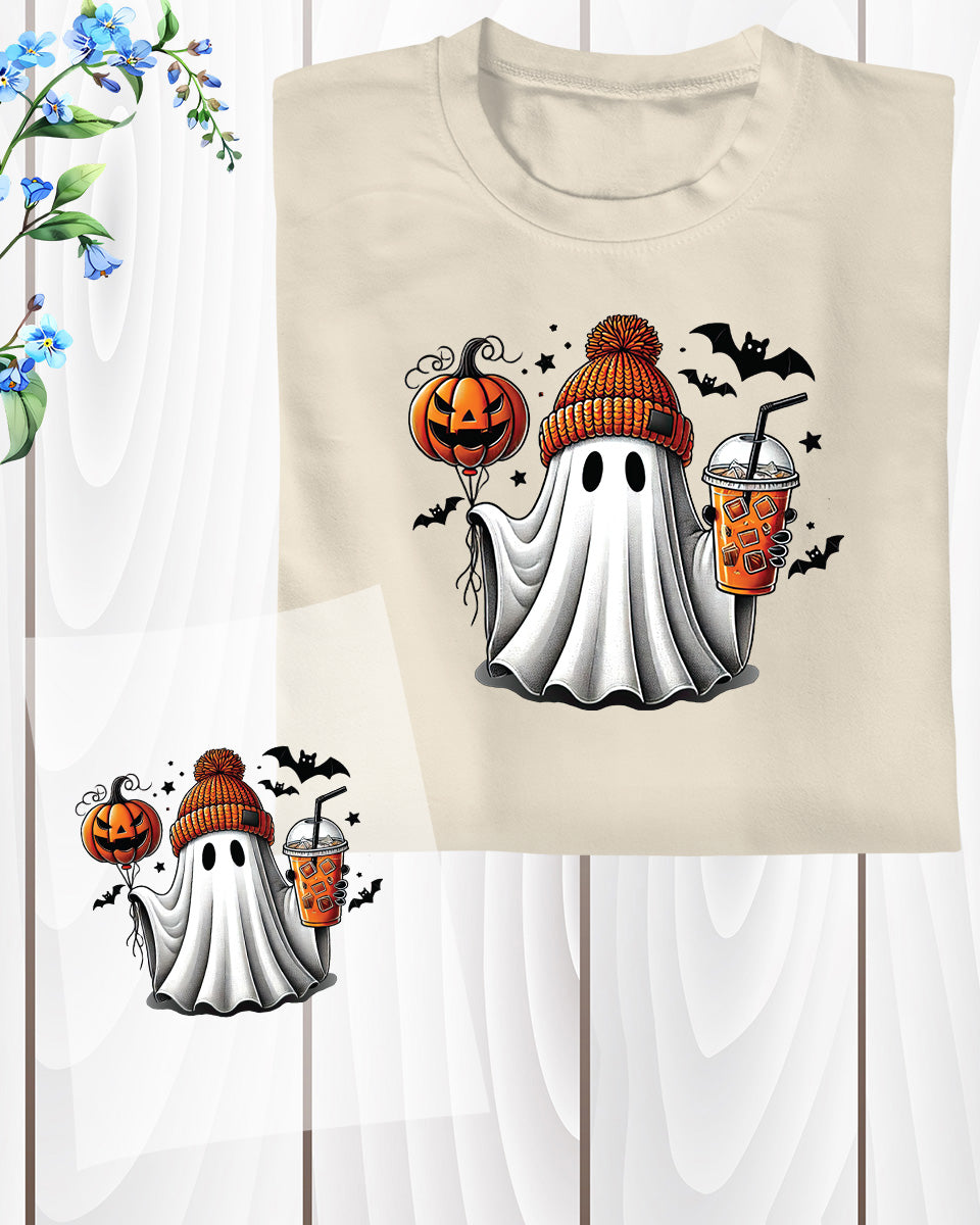 Ghost Coffee Pumpkin Halloween Fall DTF Transfer Film