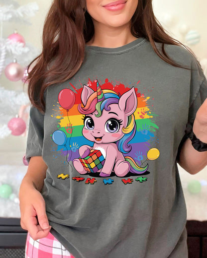 Unicorn Autism Awareness DTF Transfer