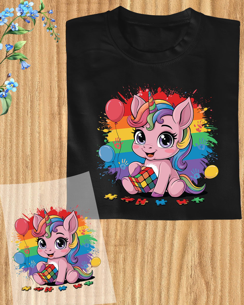 Unicorn Autism Awareness DTF Transfer