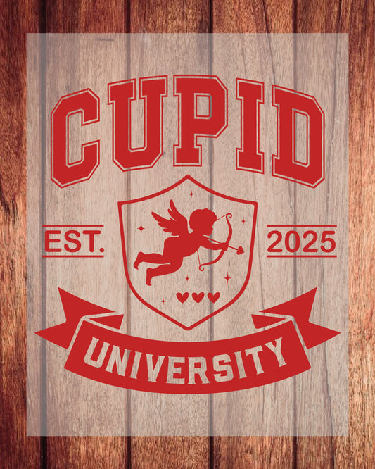 Cupid University Valentine retro DTF Transfer Film