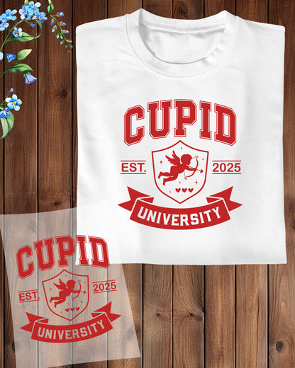 Cupid University Valentine retro DTF Transfer Film