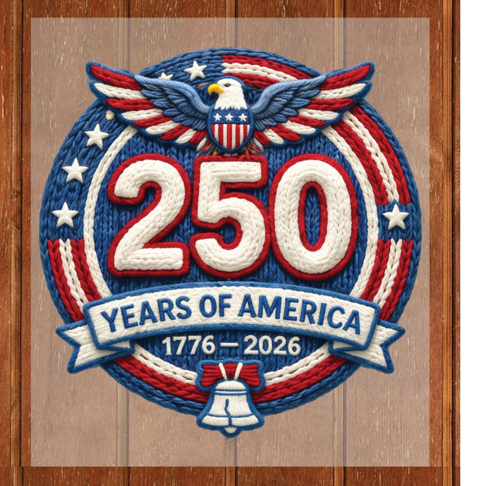 USA 250 Years Anniversary DTF Transfer ready to Press Crochet American Heat Transfer for Shirts Patriot UV Sticker Prints Iron on Transfer