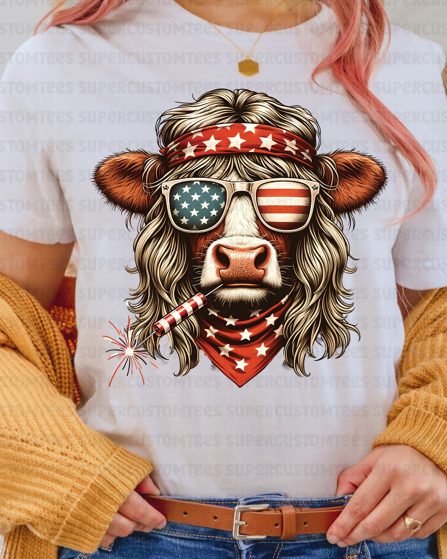 USA Cow Heat Transfer for Shirts