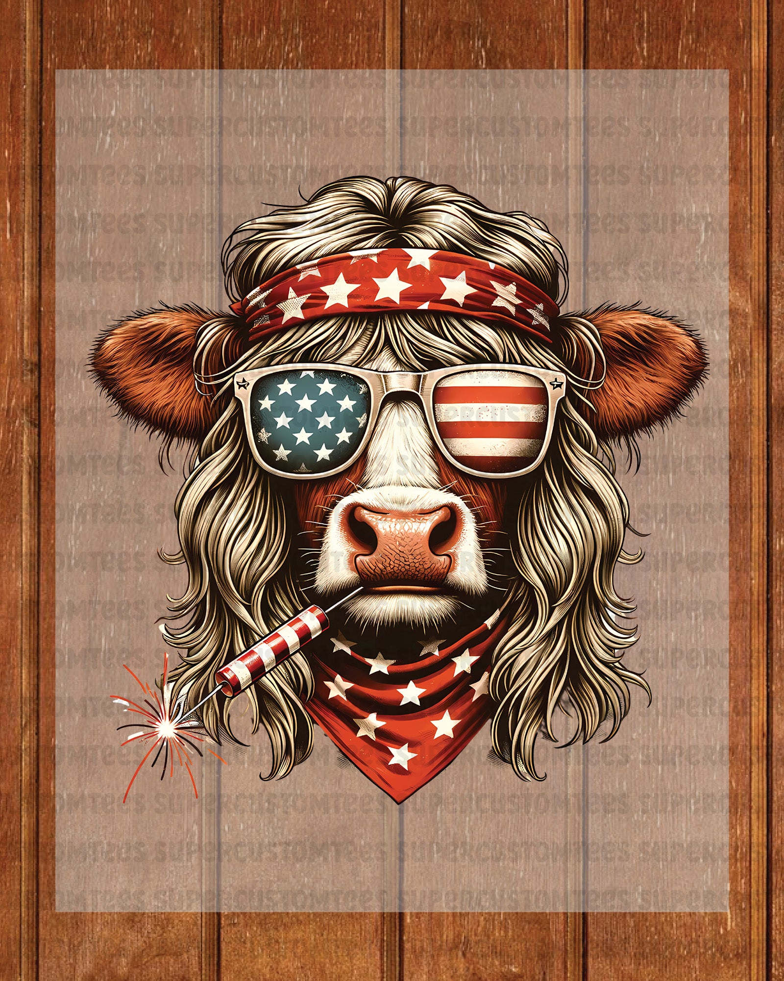USA Cow Heat Transfer for Shirts