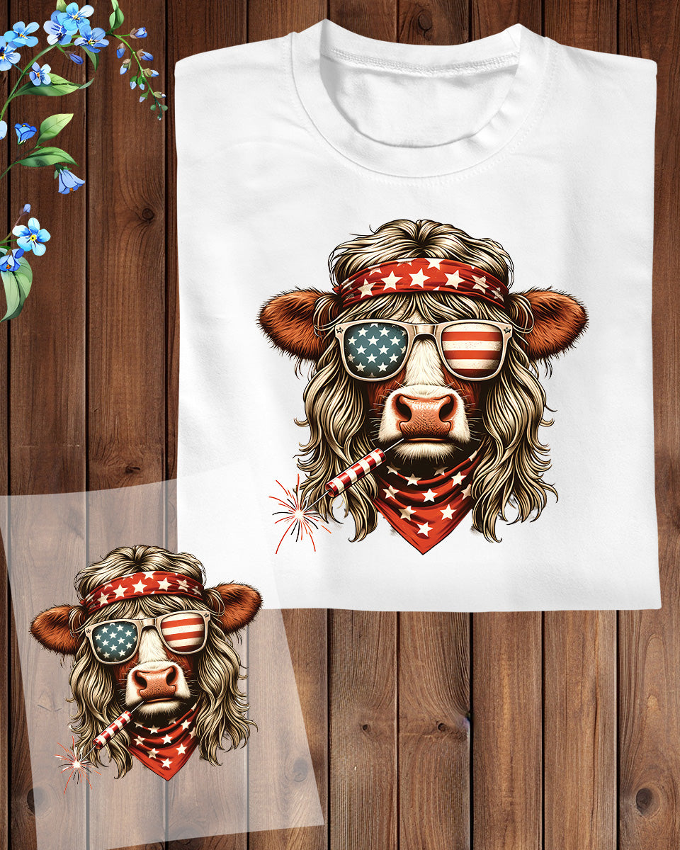 USA Cow Heat Transfer for Shirts