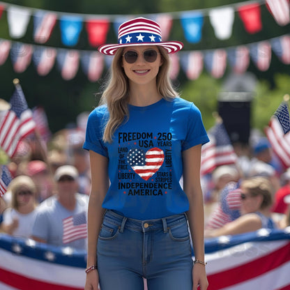 USA 250 Years DTF Transfer Ready to Press Freedom Heart Retro Patriotic American Flag Heat Transfer For Shirts Independence Day UV Sticker Prints