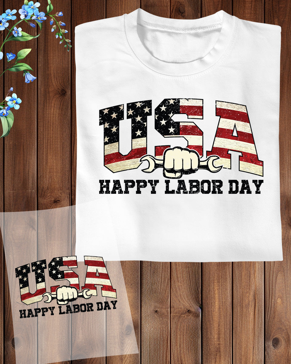 USA Happy Labor Day DTF Transfer Film