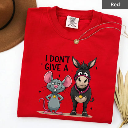 Valentine Day Shirts I Don’t Give a Funny Mouse and Donkey Tee, Comfort Colors T-Shirt, Valentine Sweatshirt Bella Canvas Apparel