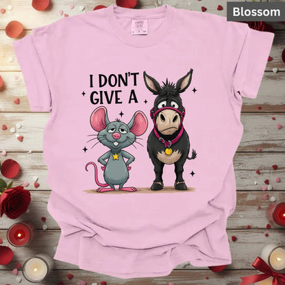 Valentine Day Shirts I Don’t Give a Funny Mouse and Donkey Tee, Comfort Colors T-Shirt, Valentine Sweatshirt Bella Canvas Apparel
