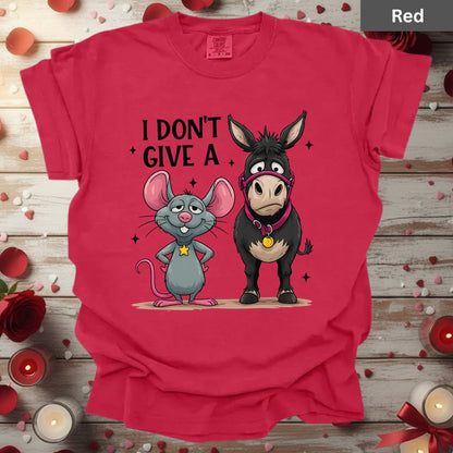 Valentine Day Shirts I Don’t Give a Funny Mouse and Donkey Tee, Comfort Colors T-Shirt, Valentine Sweatshirt Bella Canvas Apparel