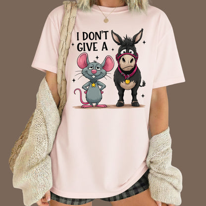 Valentine Day Shirts I Don’t Give a Funny Mouse and Donkey Tee, Comfort Colors T-Shirt, Valentine Sweatshirt Bella Canvas Apparel