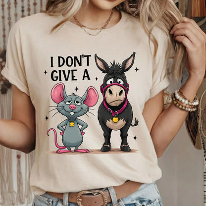 Valentine Day Shirts I Don’t Give a Funny Mouse and Donkey Tee, Comfort Colors T-Shirt, Valentine Sweatshirt Bella Canvas Apparel