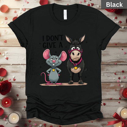Valentine Day Shirts I Don’t Give a Funny Mouse and Donkey Tee, Comfort Colors T-Shirt, Valentine Sweatshirt Bella Canvas Apparel