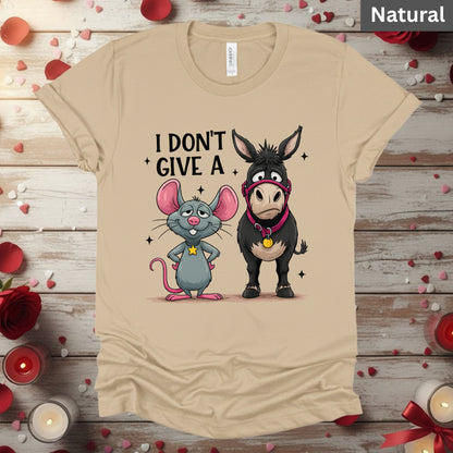 Valentine Day Shirts I Don’t Give a Funny Mouse and Donkey Tee, Comfort Colors T-Shirt, Valentine Sweatshirt Bella Canvas Apparel