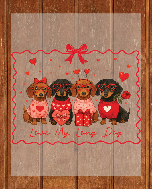 Valentine Dog Lover Coquette DTF Transfer