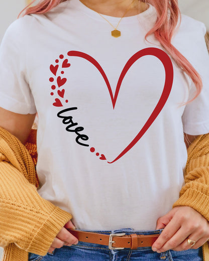 Valentine's Day DTF Transfer ready to Press Love Heart Heat Transfer for Shirts Couple UV Sticker Girlfriend Wife Iron on Transfer