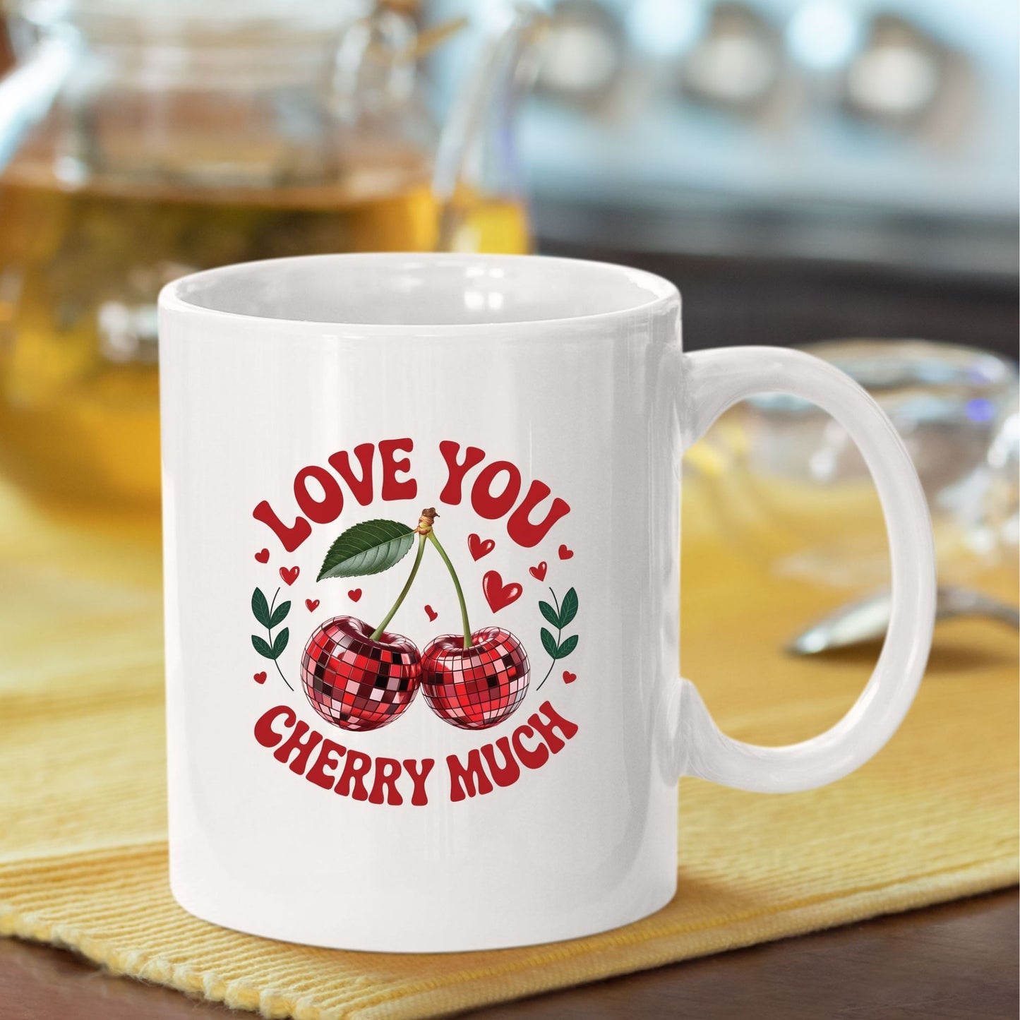 Love You Cherry Much DTF Transfer ready to Press