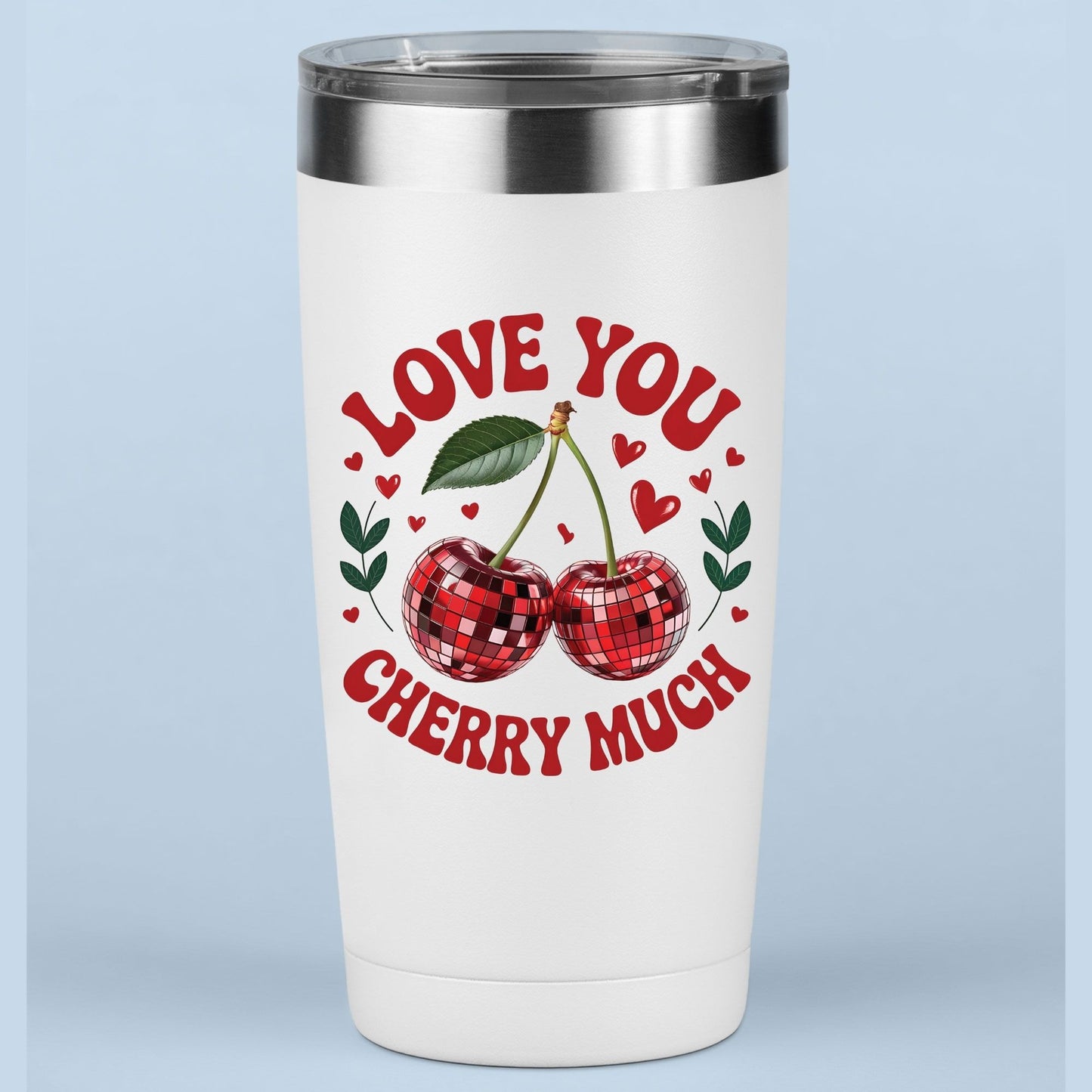 Love You Cherry Much DTF Transfer ready to Press